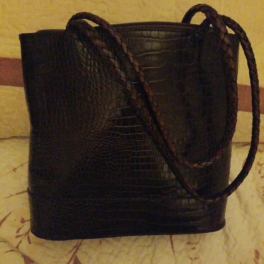 Large leather Crock bag